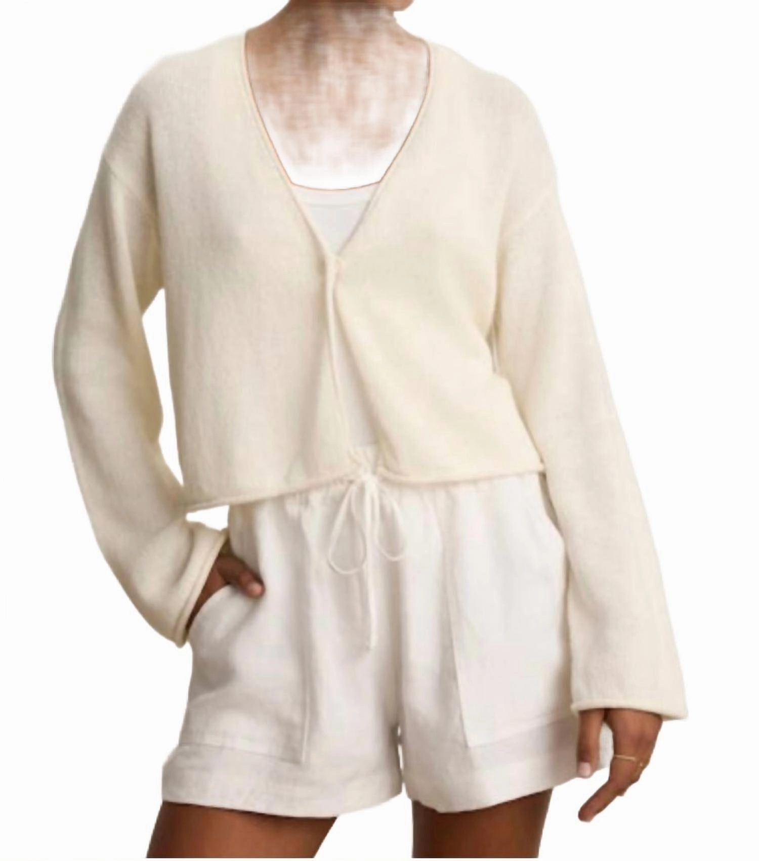 Verity Cardigan Sweater In Milk Cozy Design