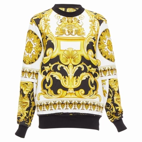 Versace Barocco Tribute print cotton crew sweater Perfect Fit Low carbon footprint