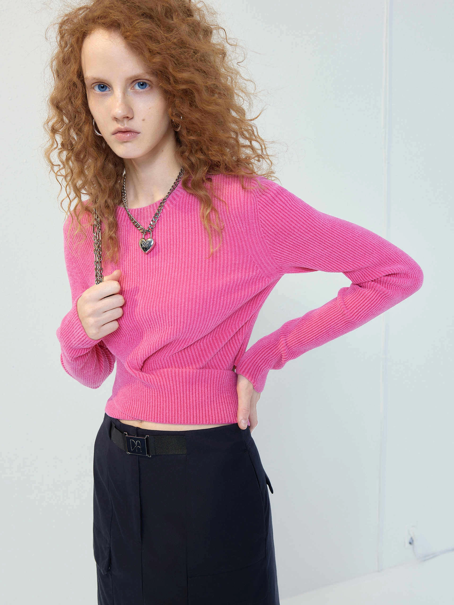 FrayResistant Fabric Breathable Knit Fabric Cross Front Ribbed Knit Top
