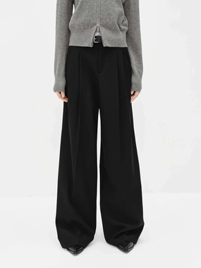 Chilly Weather Comfort Soft Feel Wool Blend Belted Pants