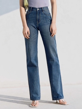 Night Out Bold Look Softened Fabric High Rise Straight Leg Jeans