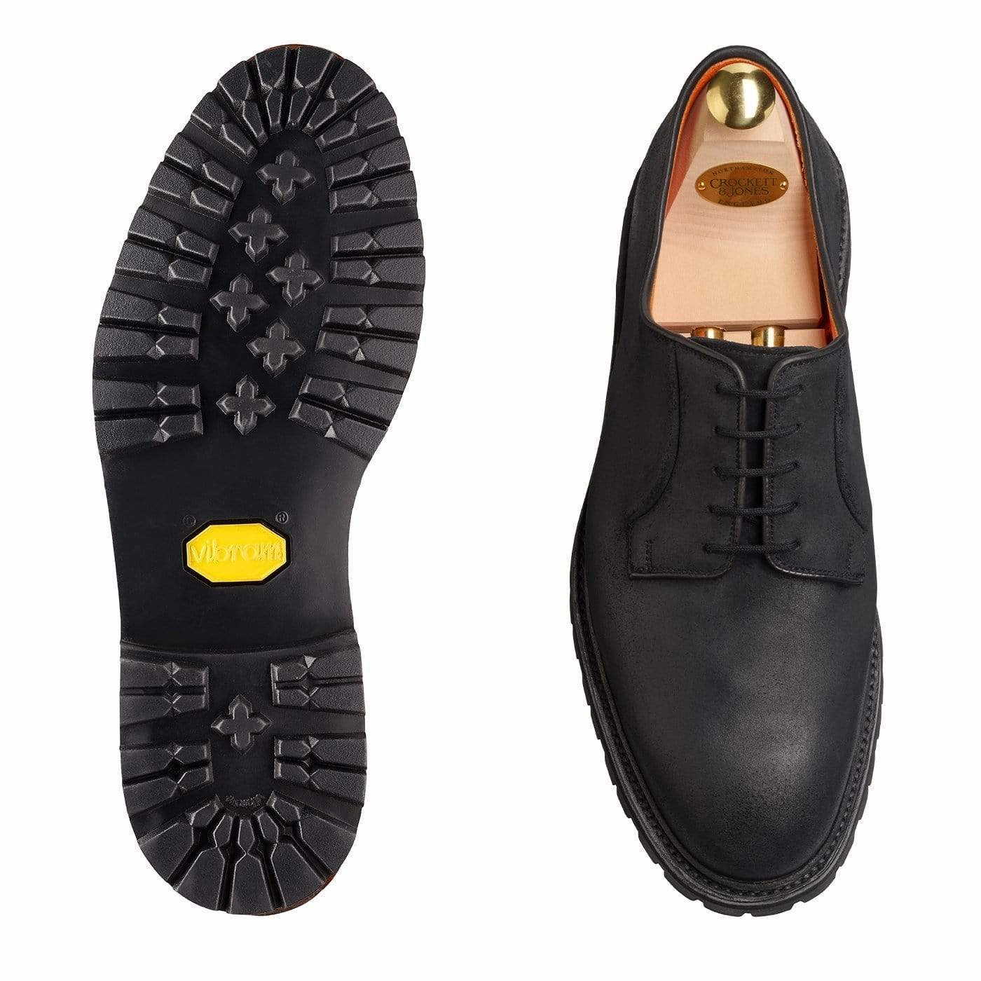 Natural Tread Stylish Finish Lanark 3 Black Rough-Out Suede