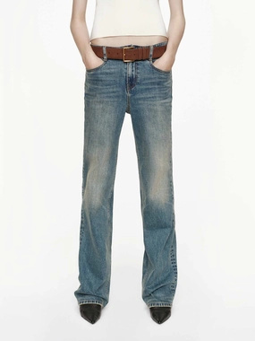 Pre Shrunk Material Vintage Blue Straight Jeans