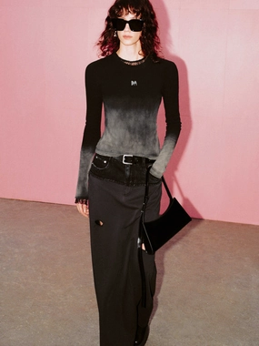Vintage Ribbed Knit T-shirt Chic Vibe