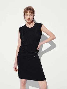 Waisted Sleeveless Mini Dress Versatile Layer