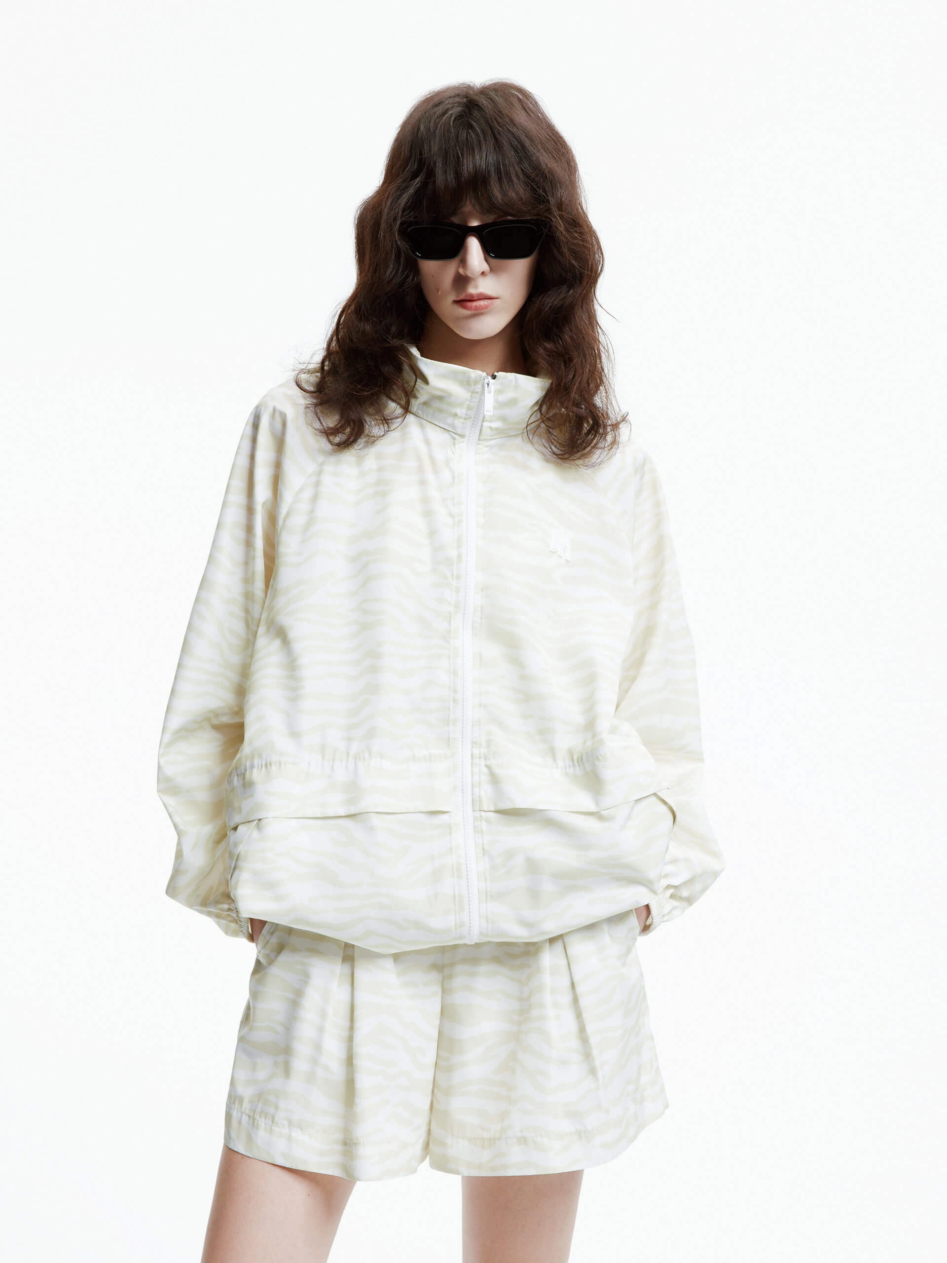 Dual Layer Insulation Drawstring Hem Hood Jacket