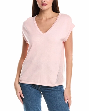 Chilly Day Essentials Bias Cut Hem Details WISPR Veronica Silk-Blend Sweater T-Shirt