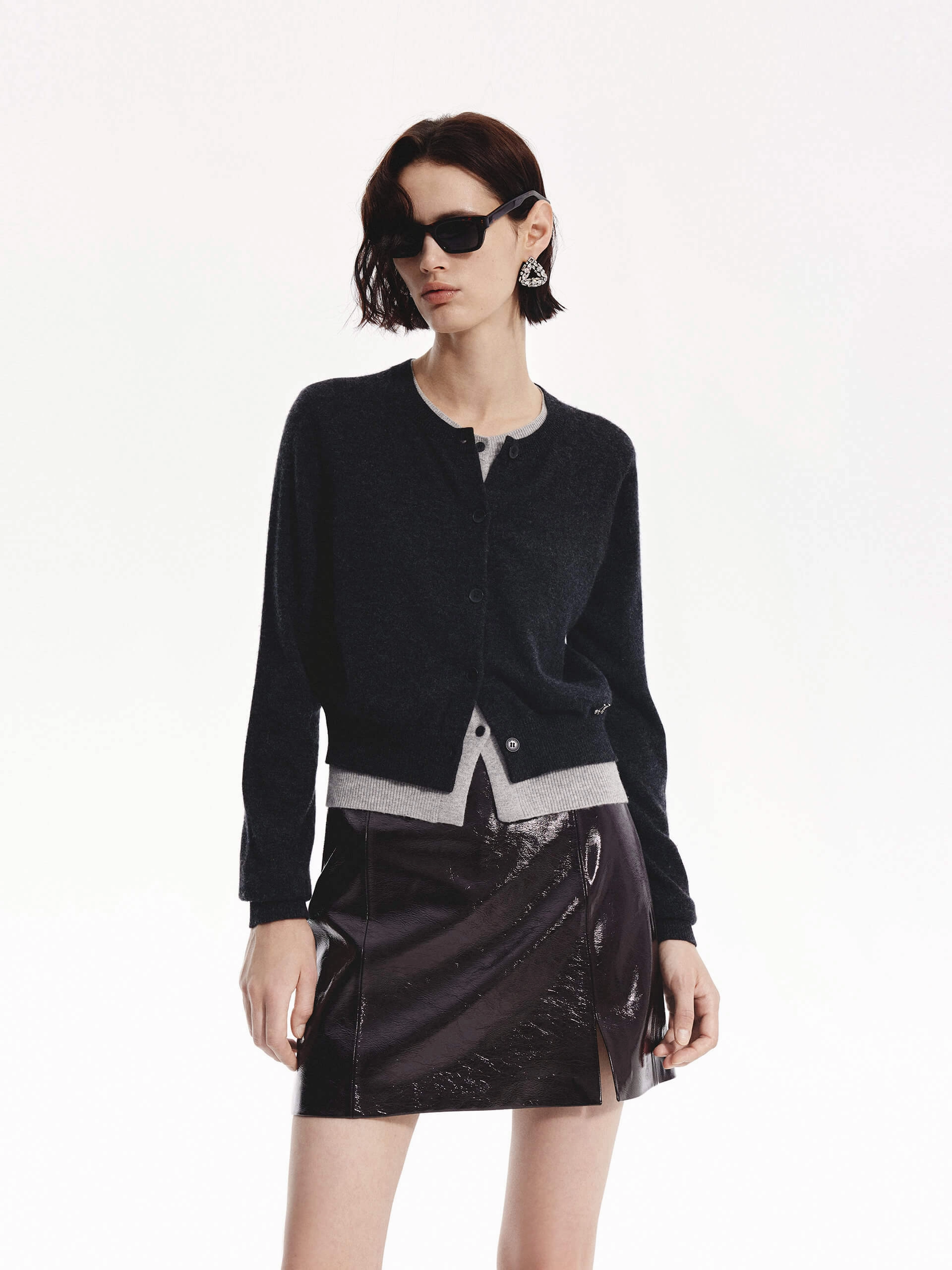 Layered Detail Wool Cardigan VersatileLayering Winter Fashion