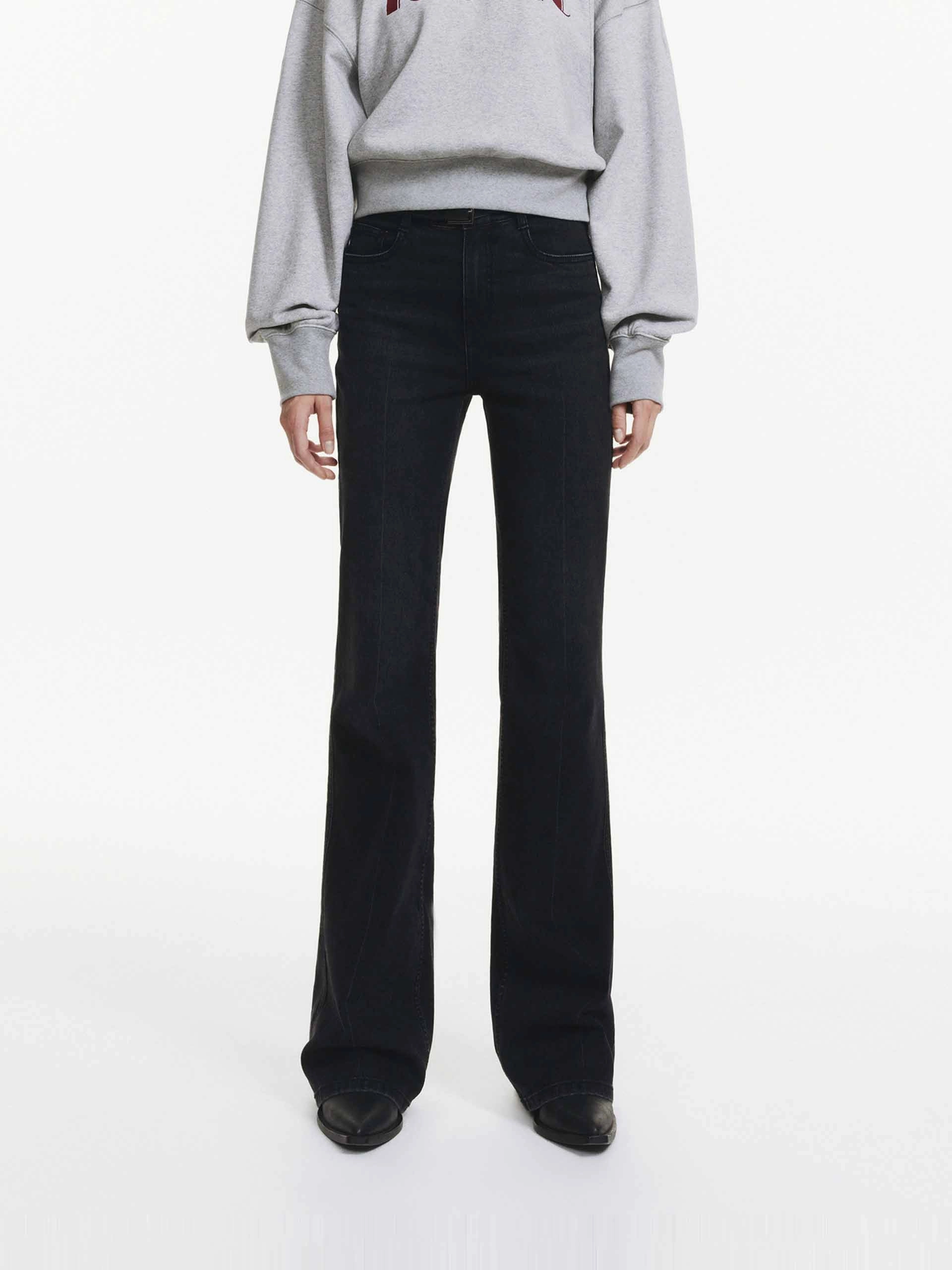 Versatile Cut Anti Static Material Blend Cotton Blend Straight Jeans