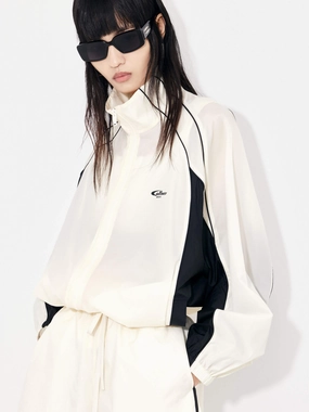Contrasting Track Jacket Reversible Dual Layer