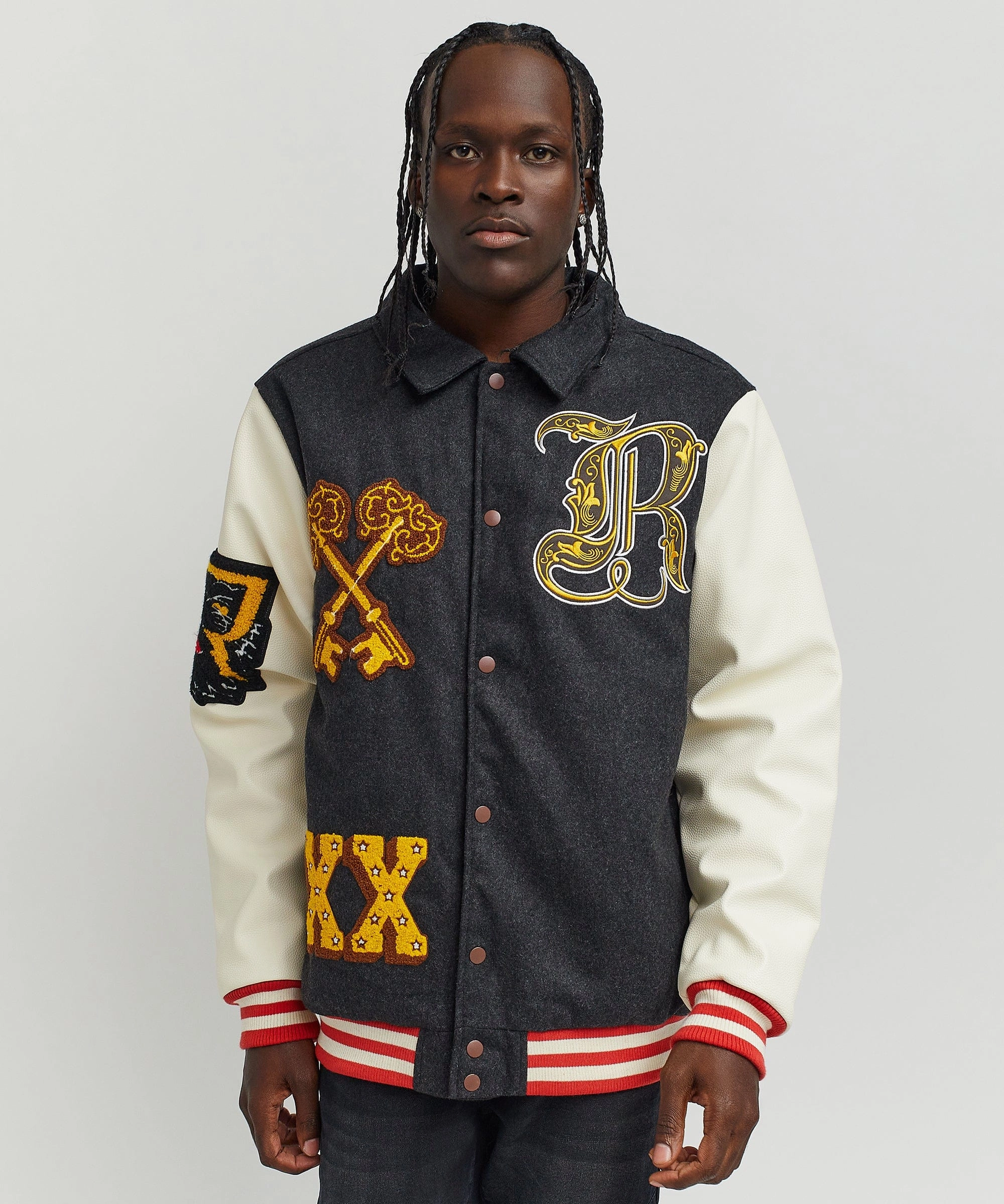 Quilted Stitching Master Key Varsity Jacket