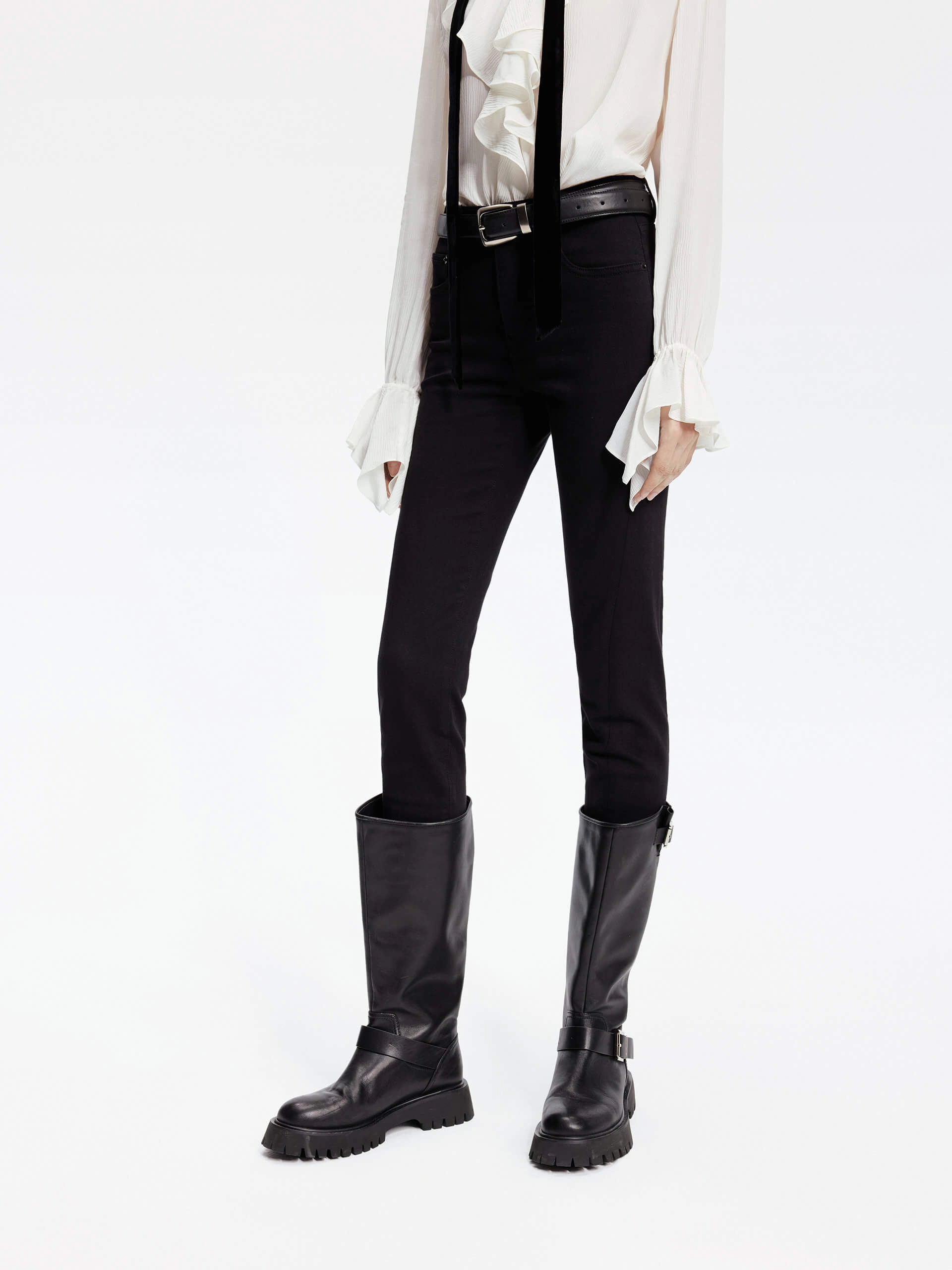 Black Skinny Leg Jeans Classic Gym Ready