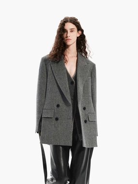 Seamless Welded Construction Herringbone Structured Coat