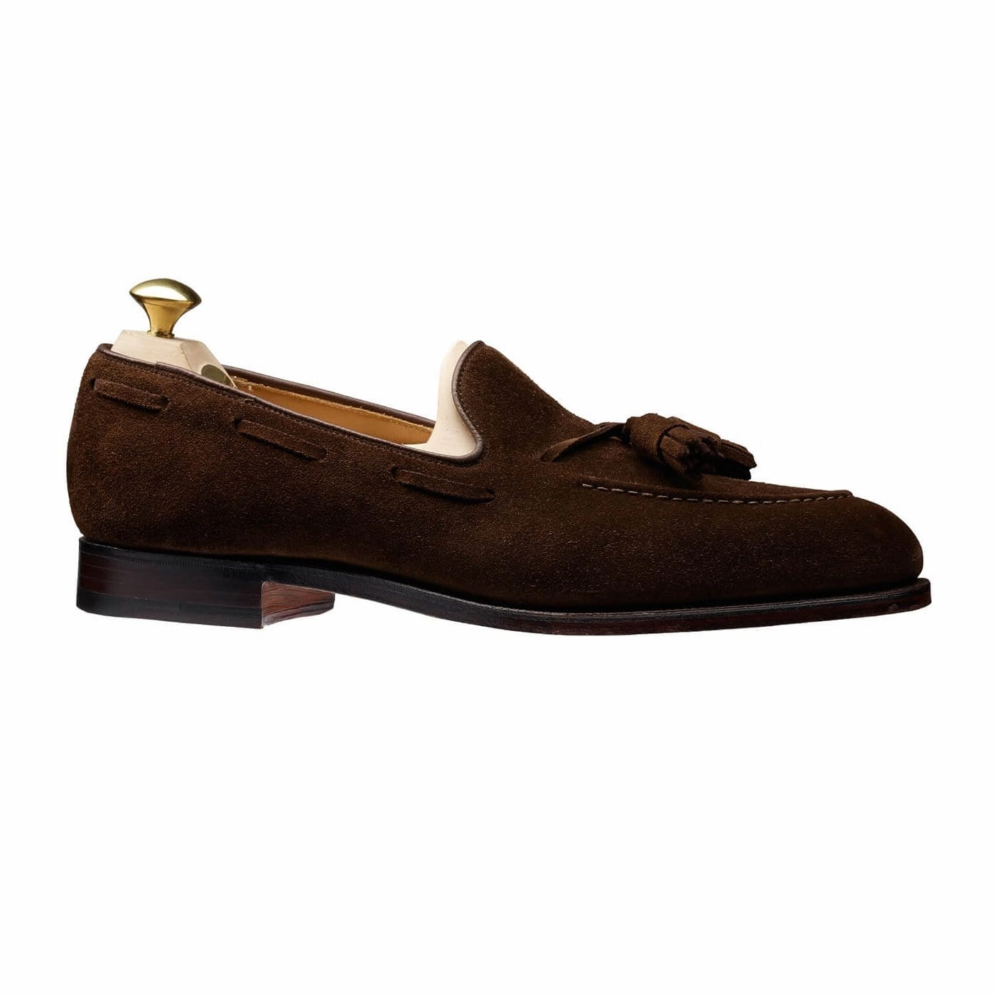 Soft Leather Walking Shoes Cavendish Dark Brown Calf Suede