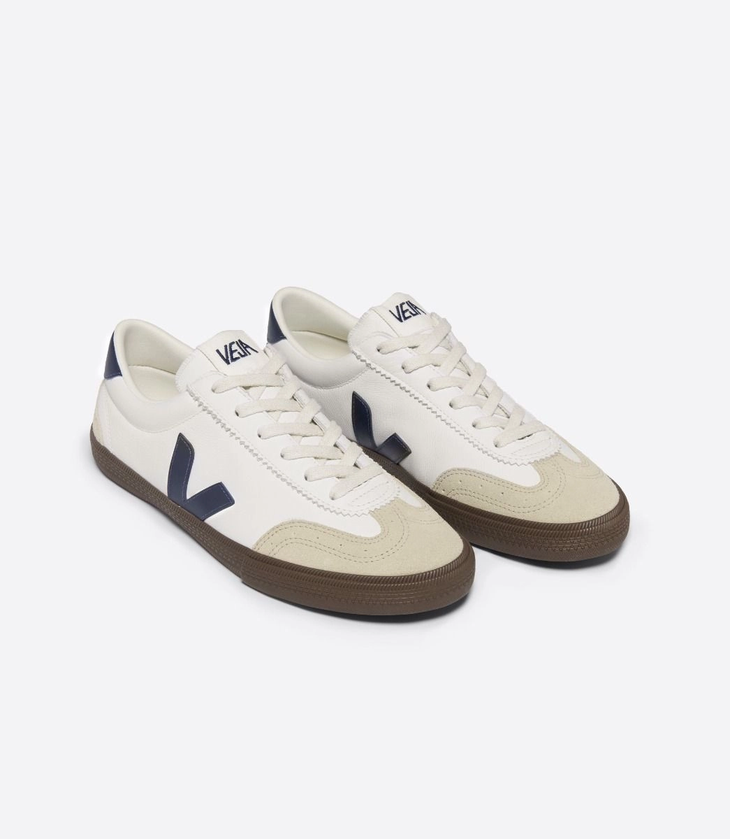 Recycled fabric Elastic Bands White Nautico Bark Leather Sneakers (men)