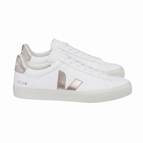 Compression Molded EVA White Platine Chromefree Leather Sneakers (women)