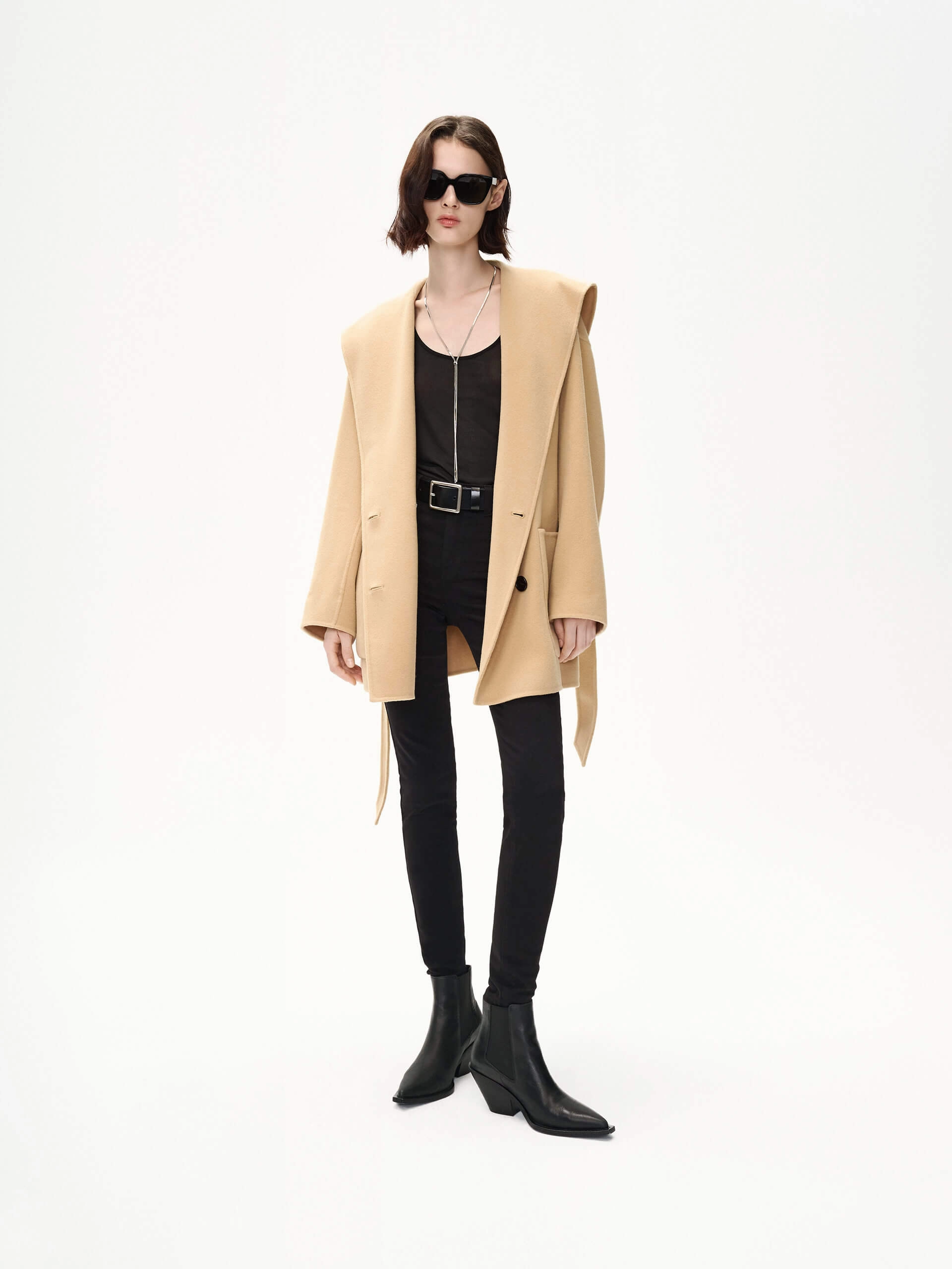 Wide Collar Wool Coat OdorControl Treatment