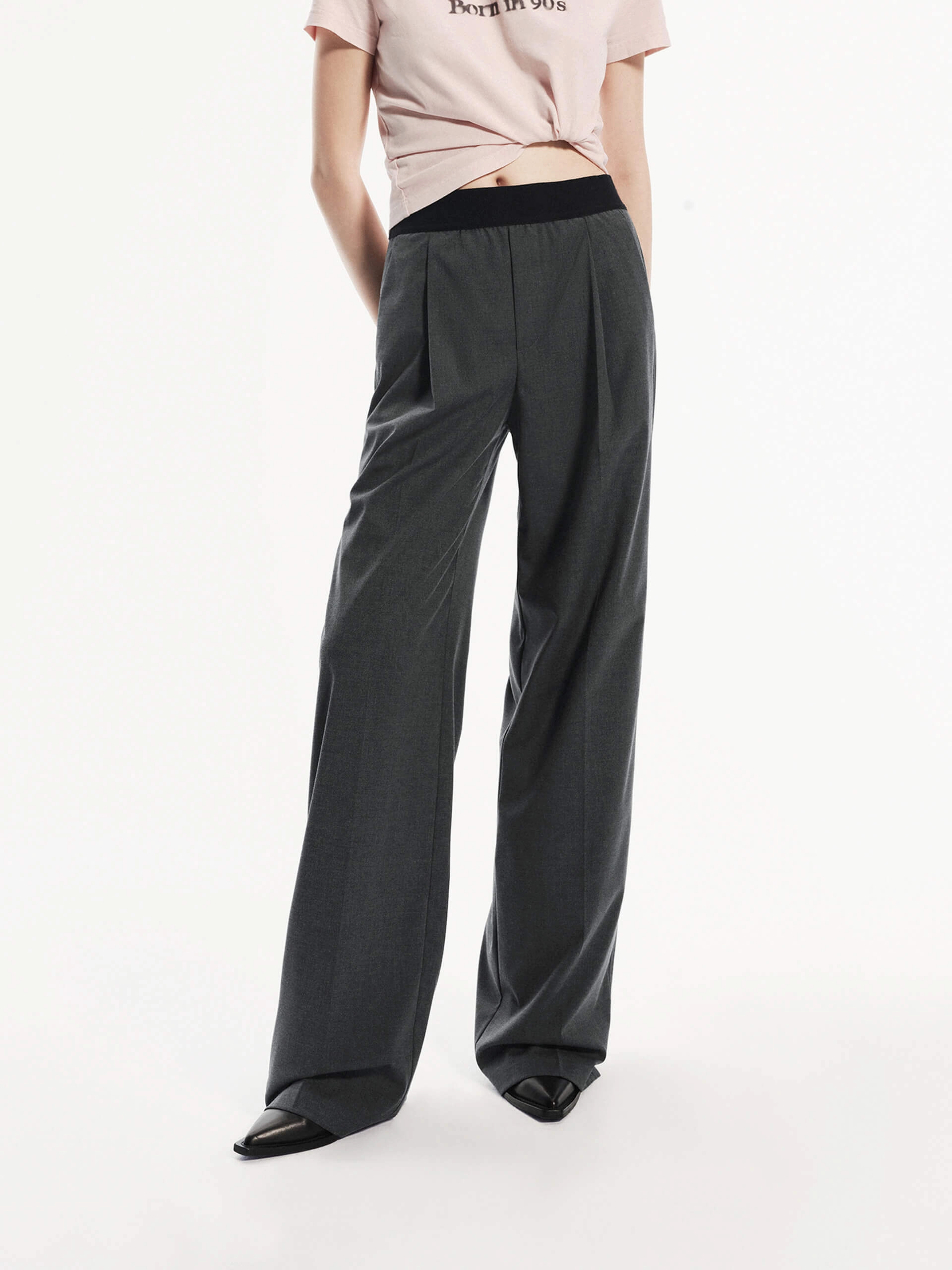 Soft Wear Wide Leg Contrast Pants