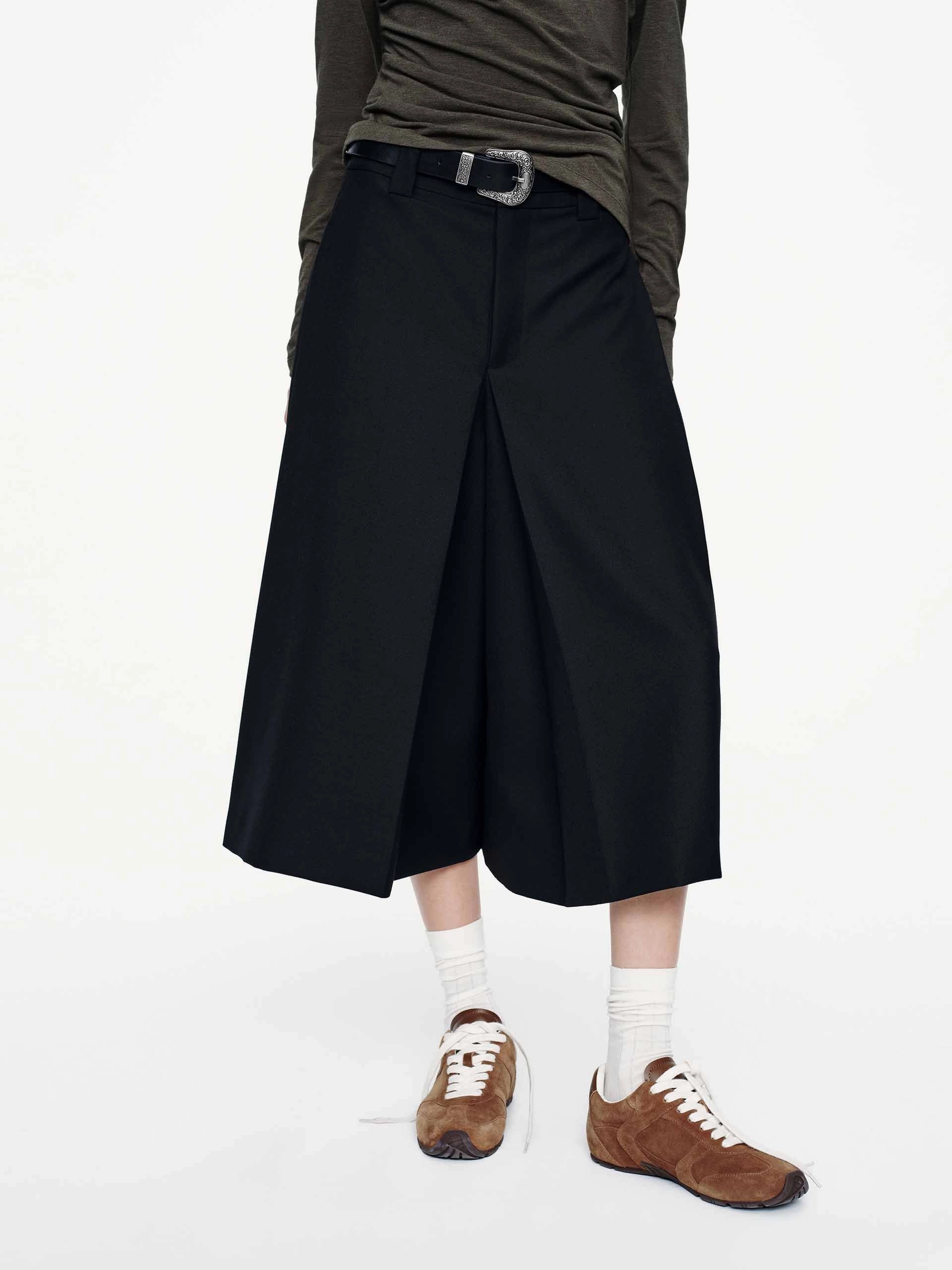 Cozy Layering Wide Leg Cropped Trousers