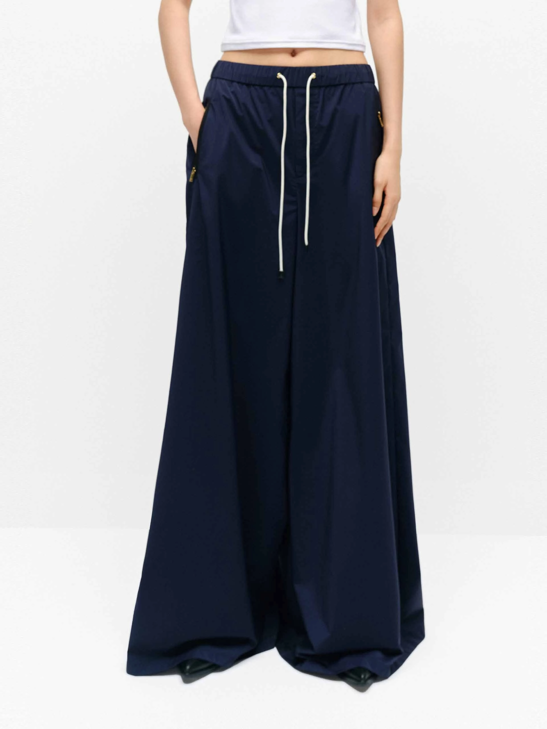 Layered Protection Light Stretch Wide Leg Drawstring Pants