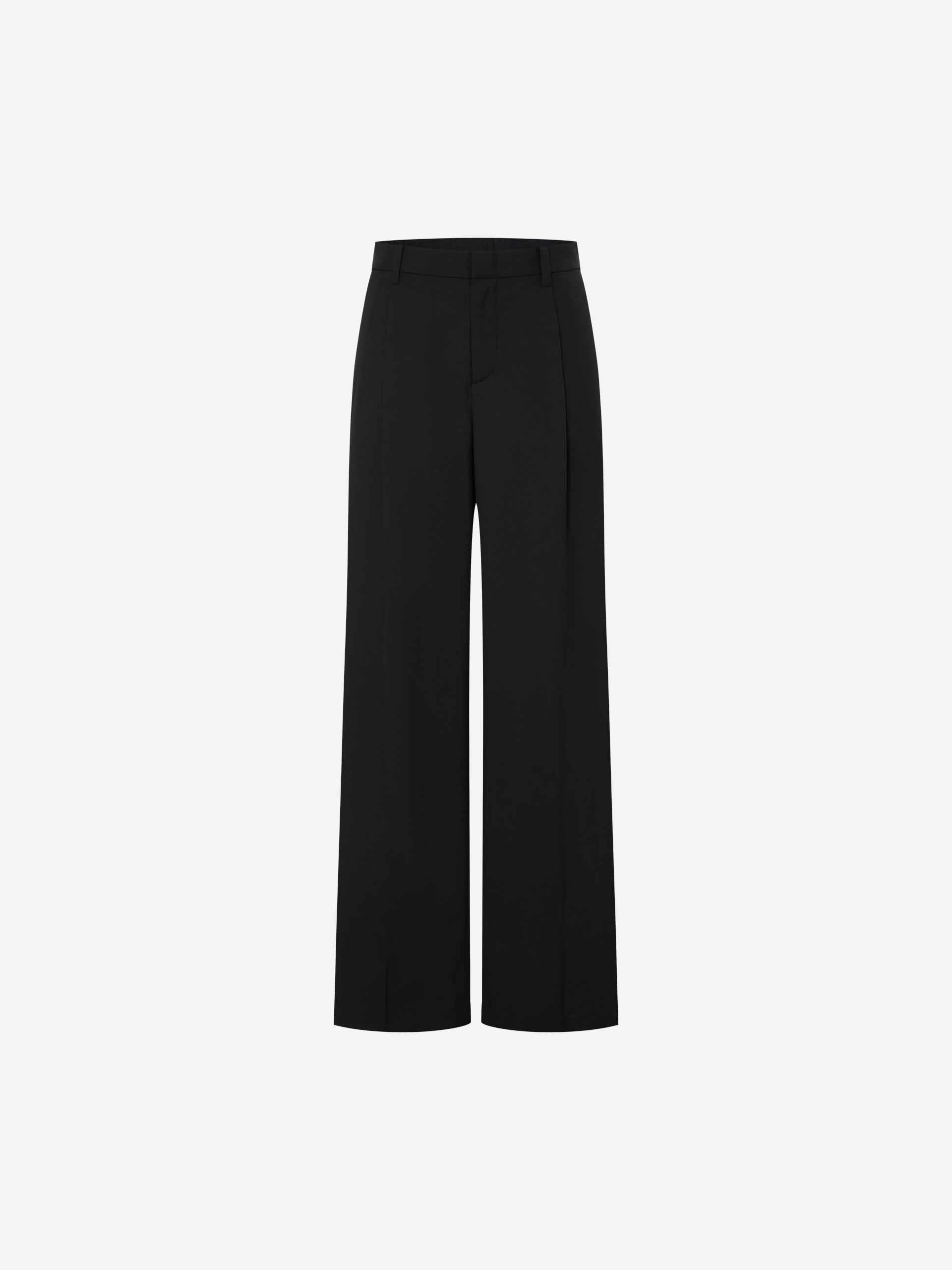 Bi Stretch Fabric Wide-Leg Tailored Trousers