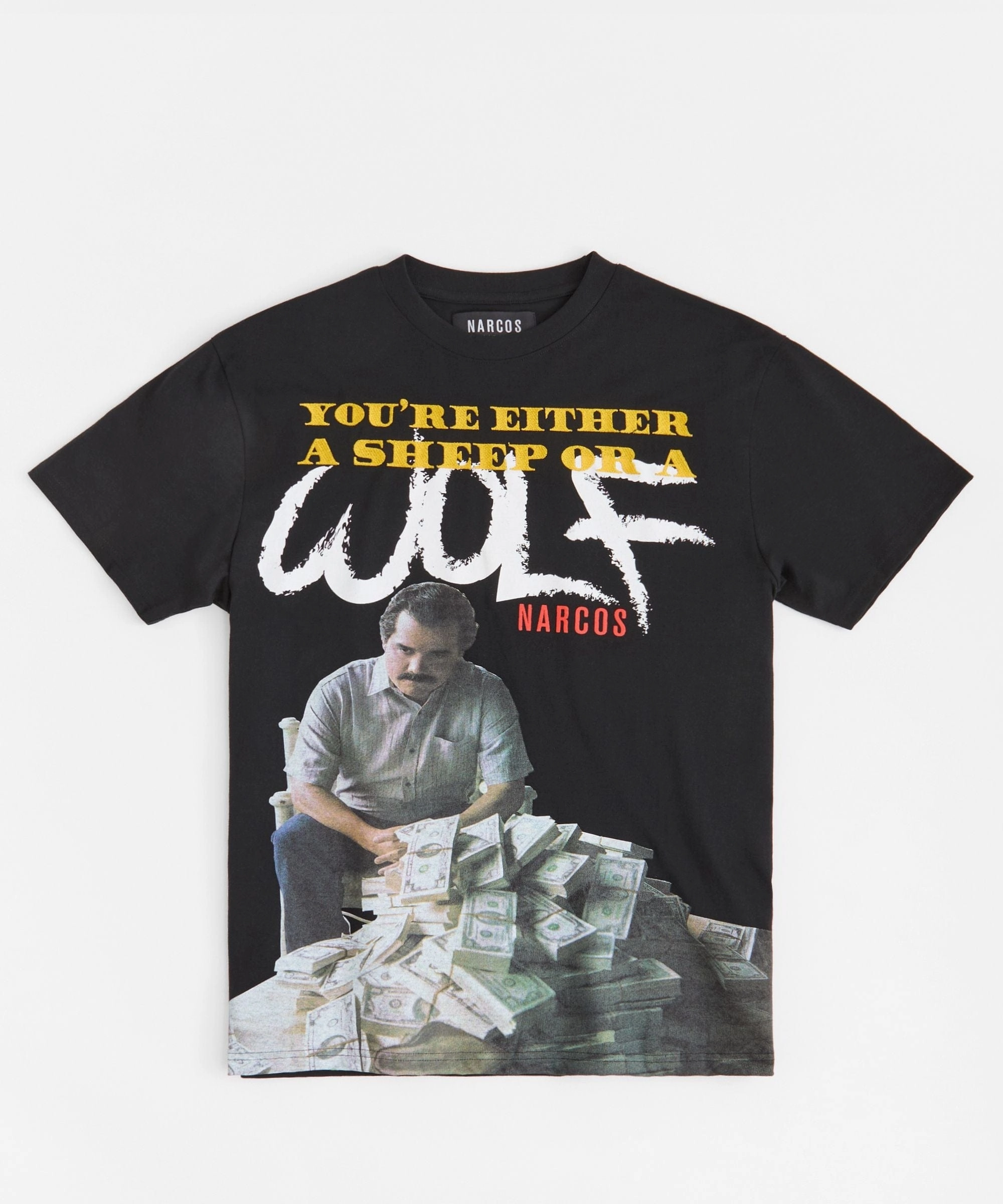 Classic Tank FlexibleLayeredConstruction Narcos Wolf Short Sleeve Tee - Black