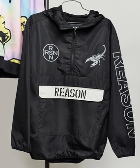 Scorpion Half-Zip Pullover Jacket - Black Cuffs Adjust FlexibleHoodDesign