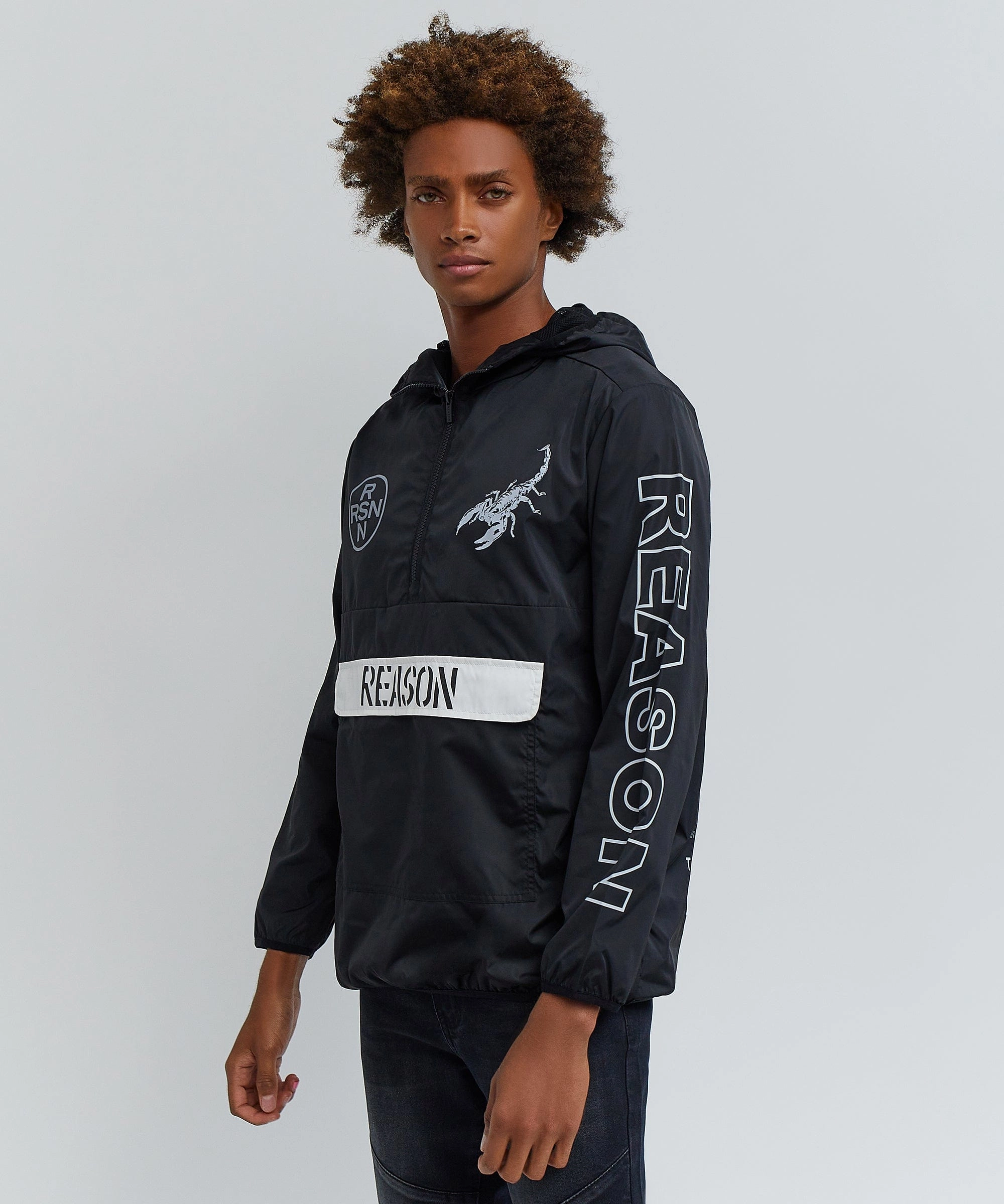 Scorpion Half-Zip Pullover Jacket - Black Anytime Outer Fit Office Wear