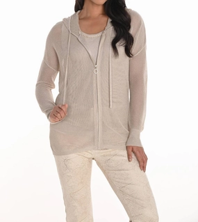 Hooded Zipper Cardigan/jacket In Gold Cozy Apparel