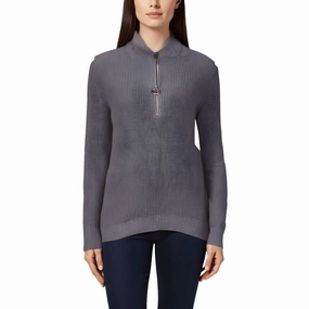 Winter Must-Have Knit Womens Collared Ribbed Pullover Sweater