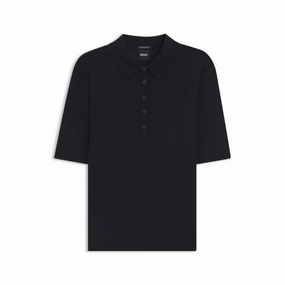 Reinforced Cuffs Short-sleeved wool polo sweater with moisture management