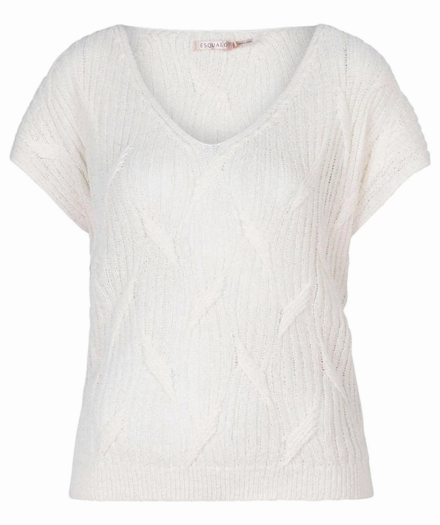Versatile Layers Batwing Short Sleeve Sweater Top In Off White