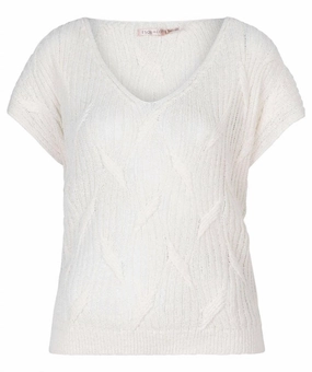 Versatile Layers Batwing Short Sleeve Sweater Top In Off White