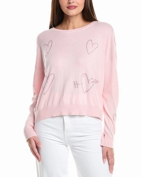 Versatile Apparel Modern Look WISPR Heart Hot Fix Silk-Blend Sweater