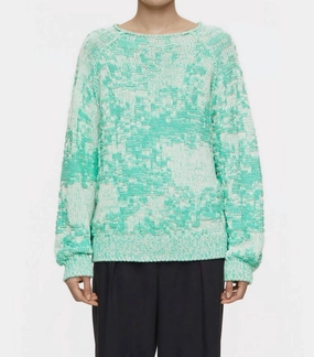Women's Chunky Cardigan In Green Kick Perfectly Cozy