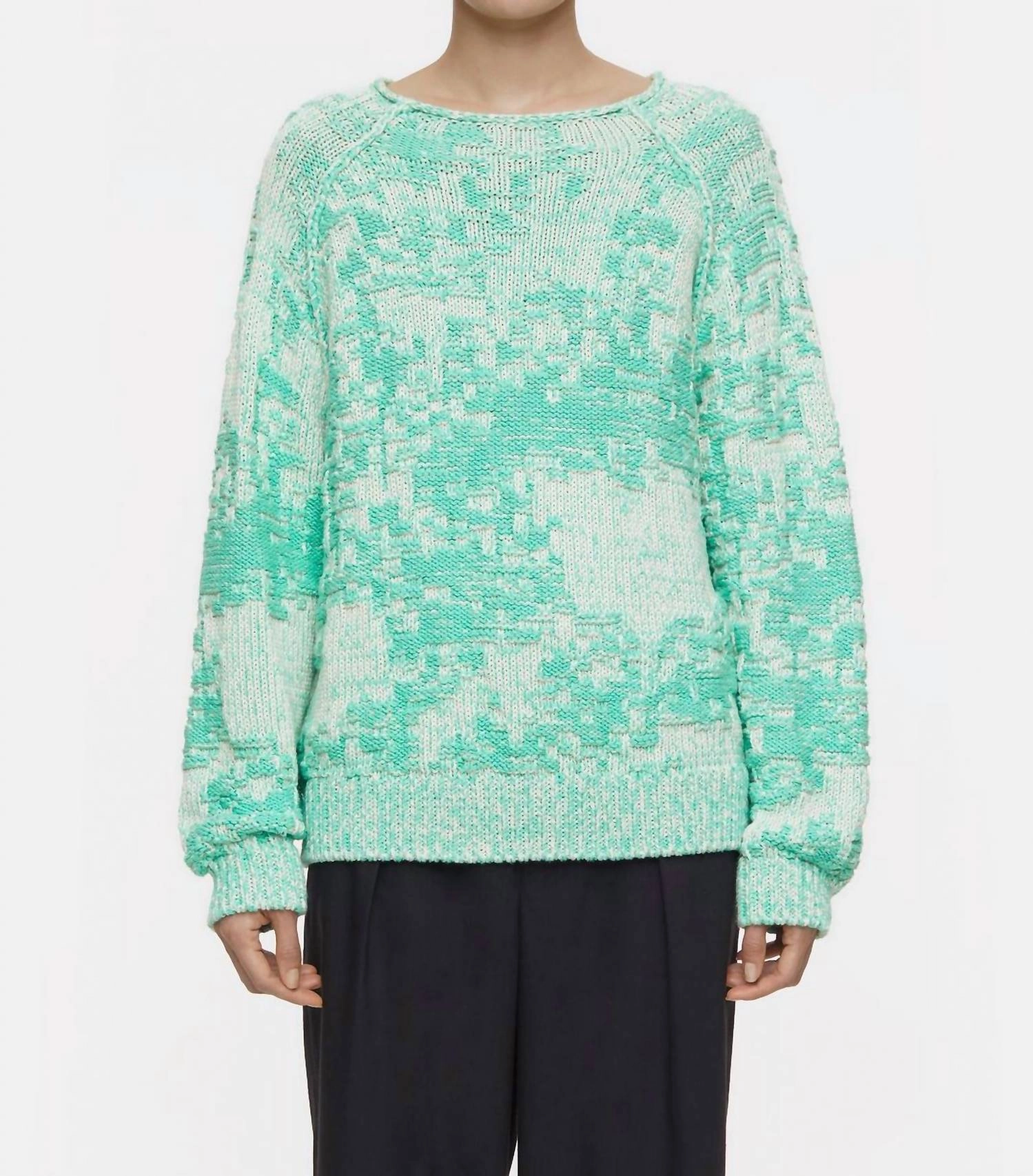 Women's Chunky Cardigan In Green Kick Perfectly Cozy