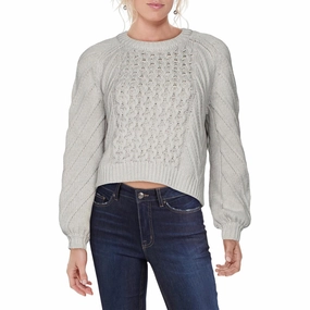 Eco Conscious Packaging Womens Cable Knit Crop Pullover Sweater