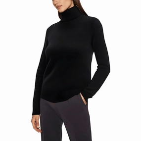 Layered Wearable Loopback Fabric Womens Cashmere Turtleneck Pullover Sweater