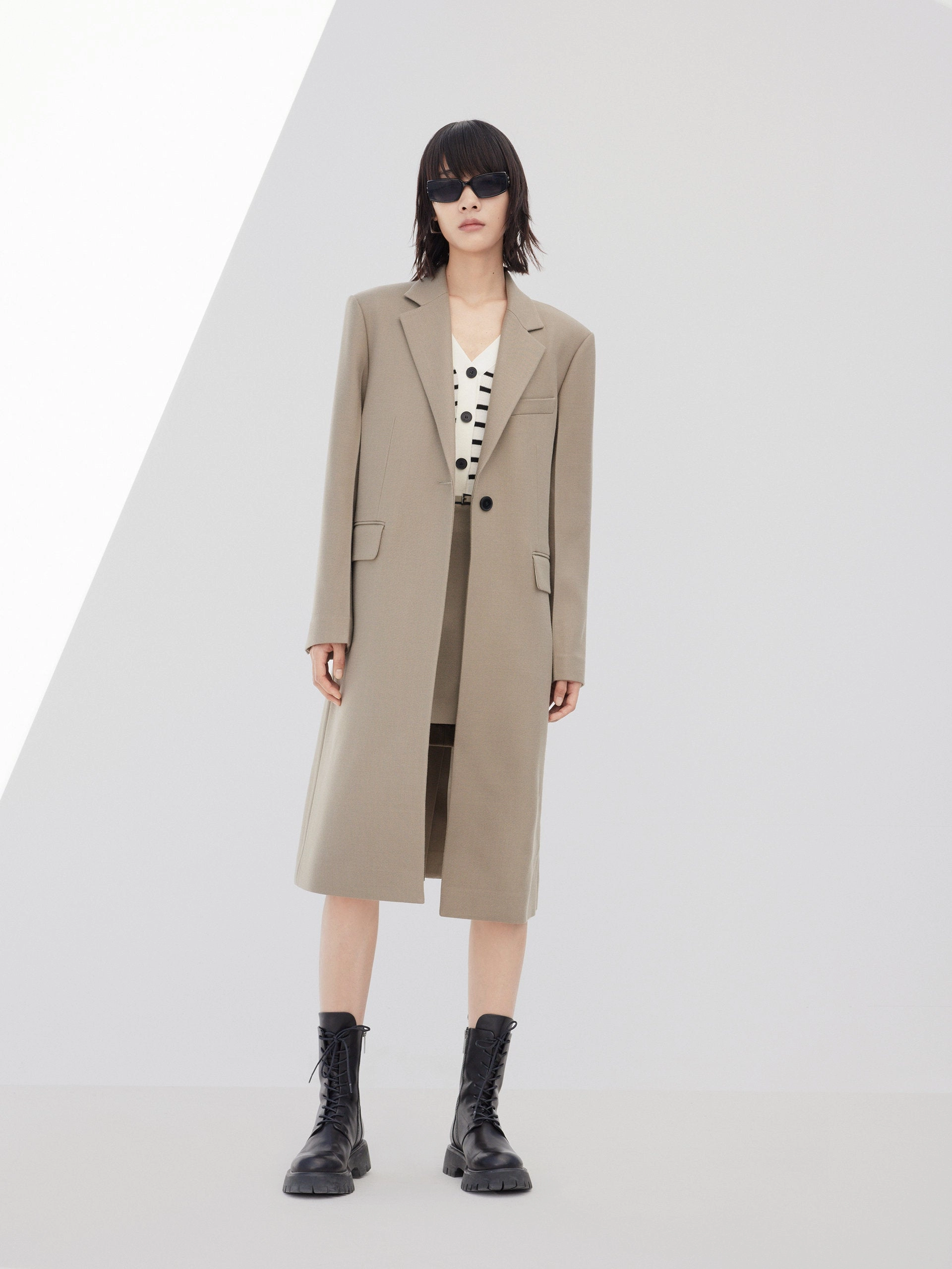 Wool Blend Blazer Coat Aramid Fiber Reinforcement ElasticizedWaistbandSystem