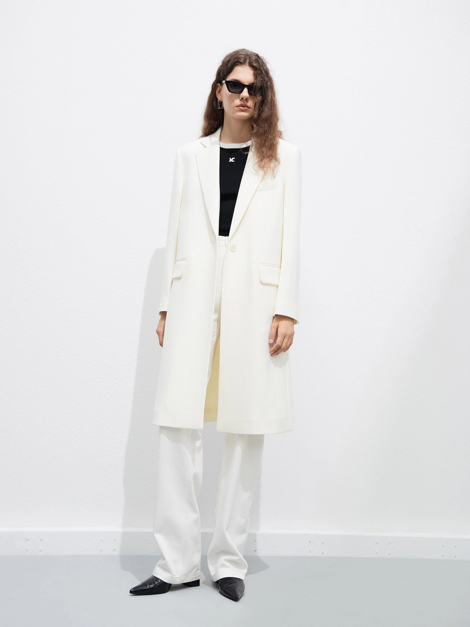 Wool Blend Blazer Coat Midweight Layer Sleek Outer