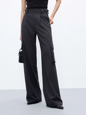 Wool Blend Cargo Pants Body Movement