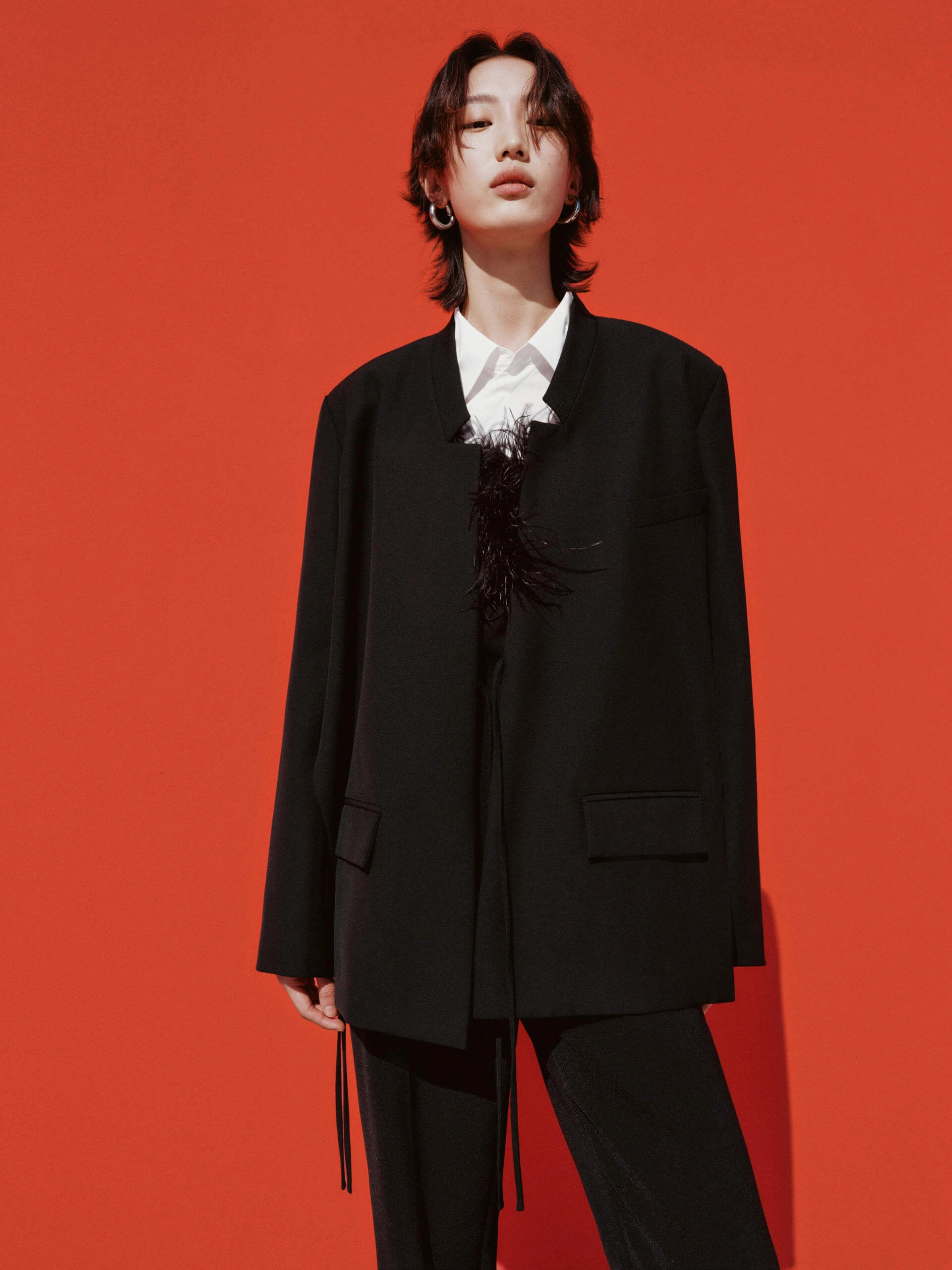 Seasonal Trend Taped Seams Wool Blend Deconstruct Blazer