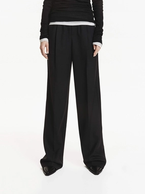 Reversible design Wool Blend Drawstring Pants