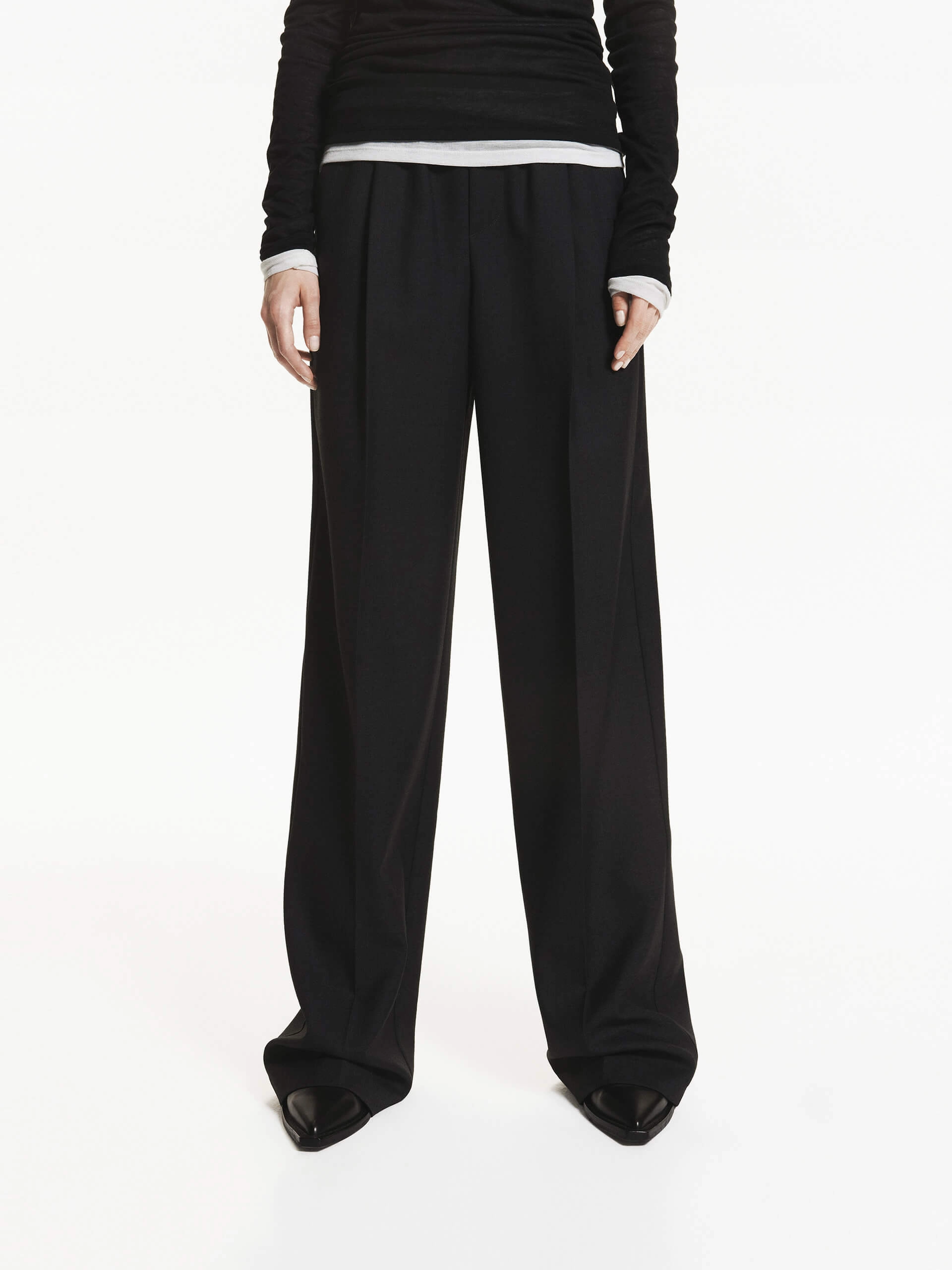 Wool Blend Drawstring Pants No Chafe