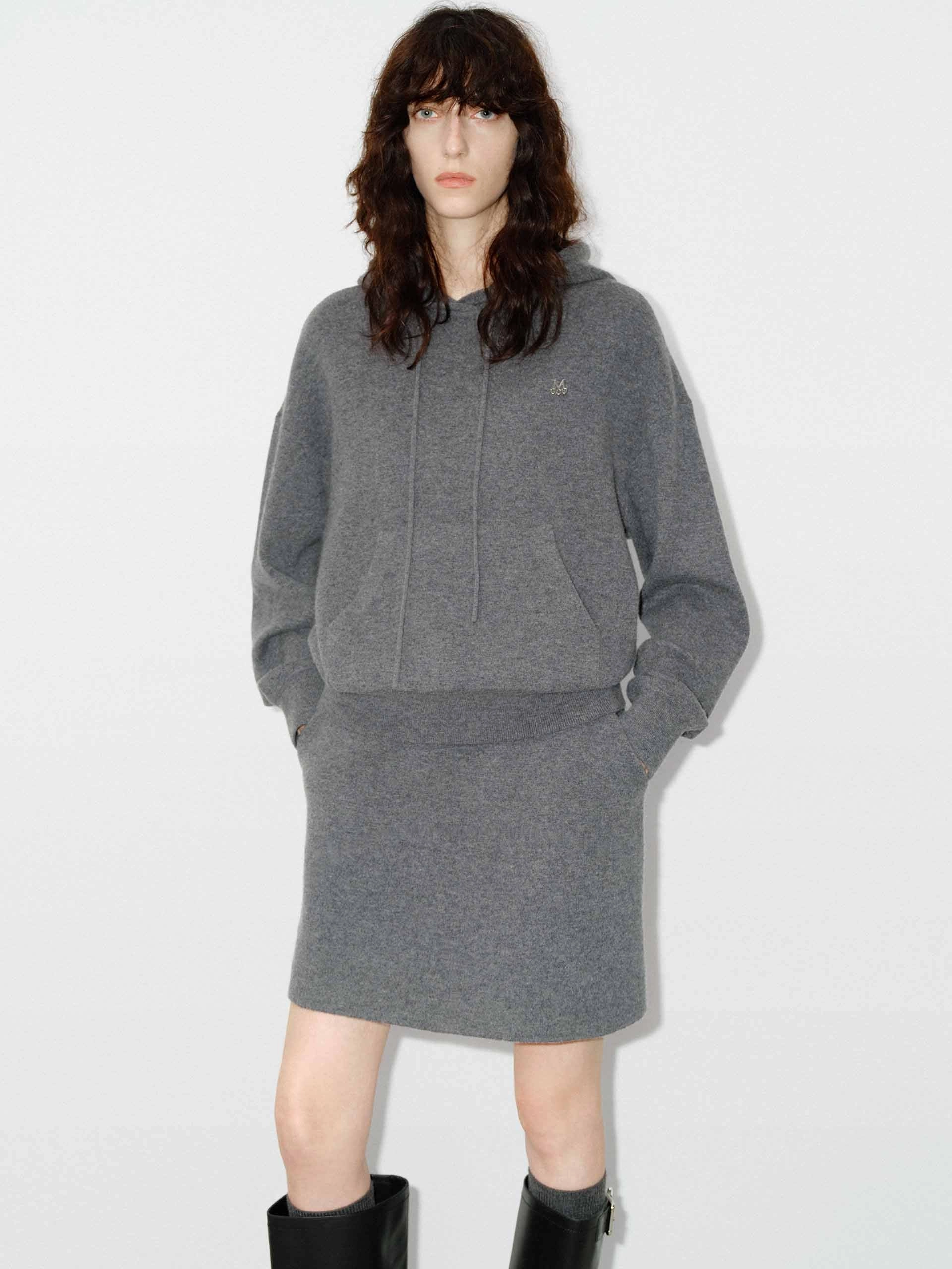 Wool Blend Hood Dress Set Non-Iron