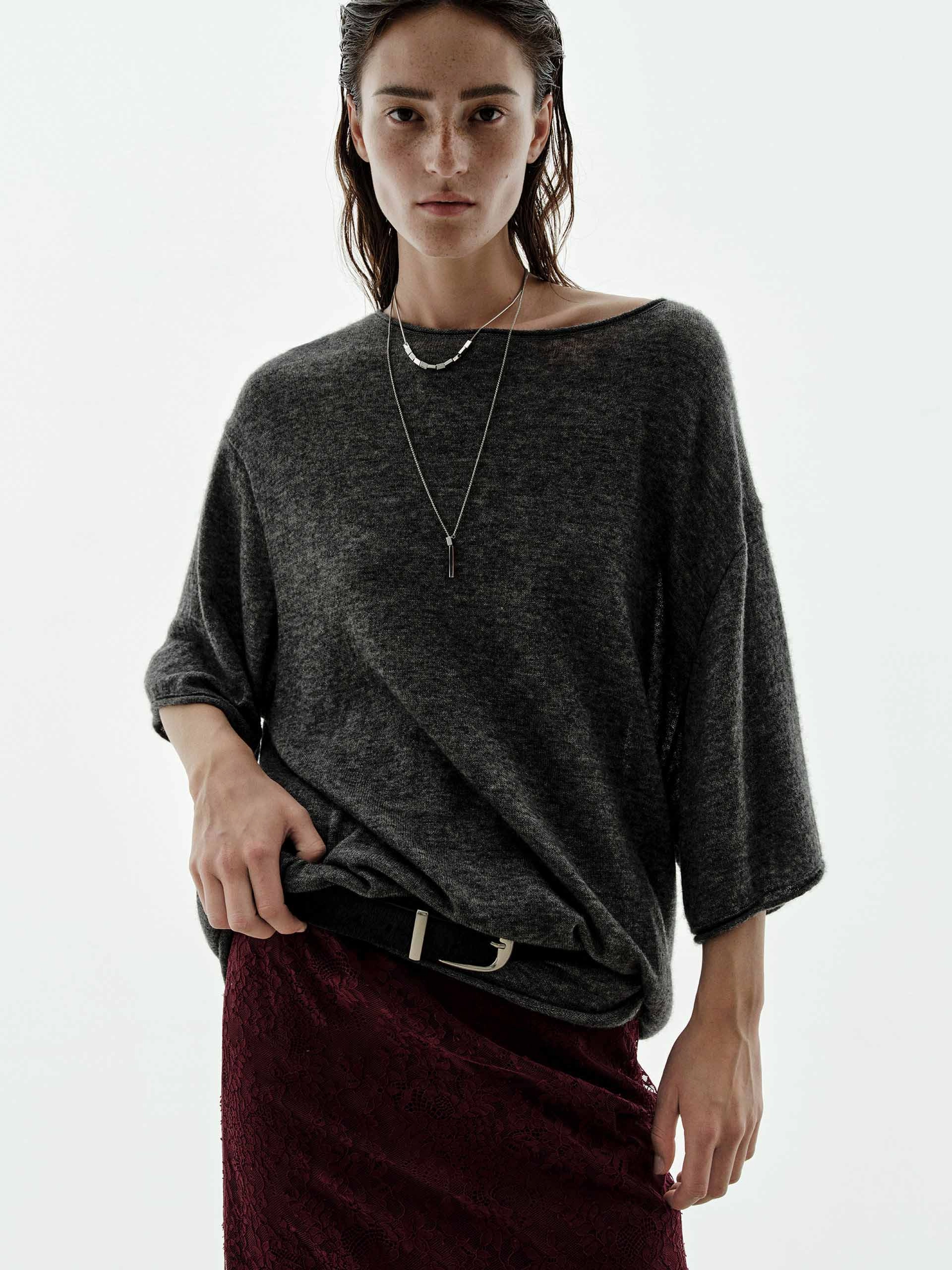 Convertible Style Wool Blend Loose Knitted Top
