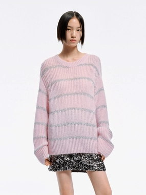All Season Wear Fabric Wool Blend Loose Sweater