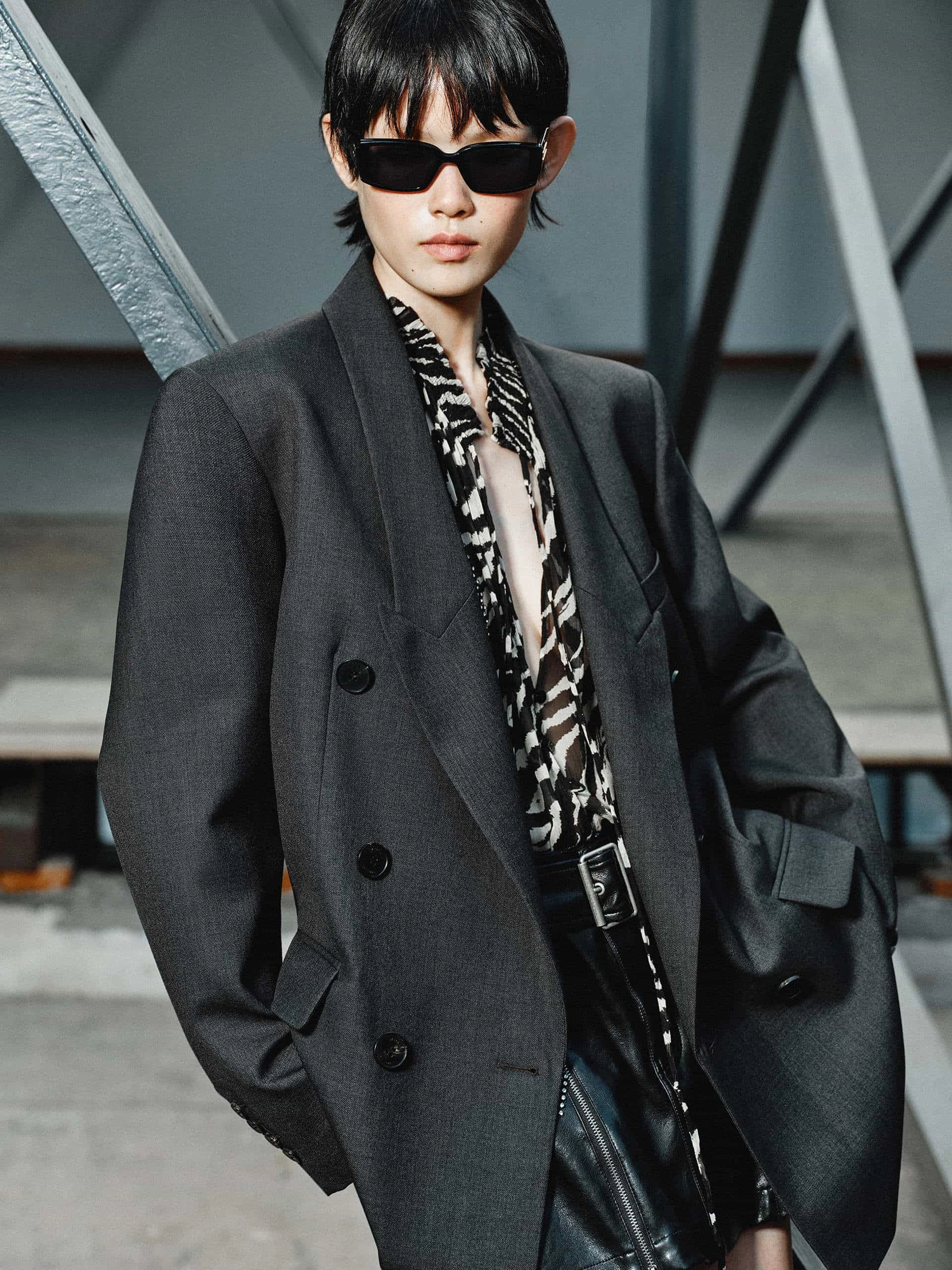 Wool Blend Oversize Blazer Heat Reflective Lining