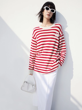 Wool Blend Oversize Sweater NonRestrictive Cut SlimFitAdaptation