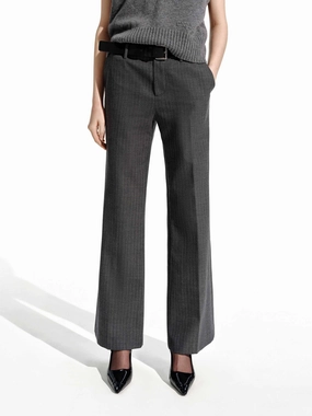 AntibacterialCoating Layered Protection Wool Blend Pinstriped Pants